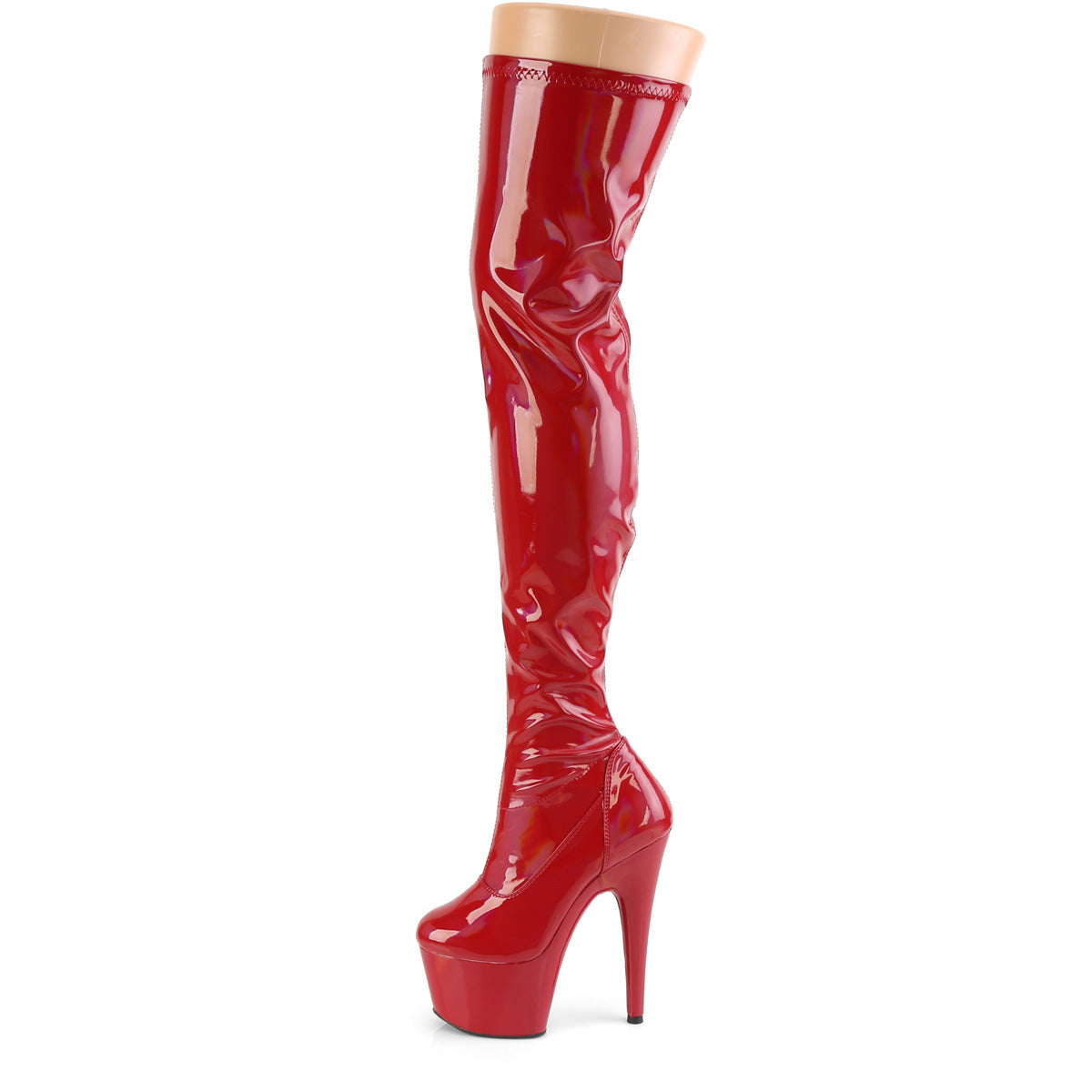 Pleaser Womens Boots. ADORE-3000hwr Red Str. Holo / Red Holo