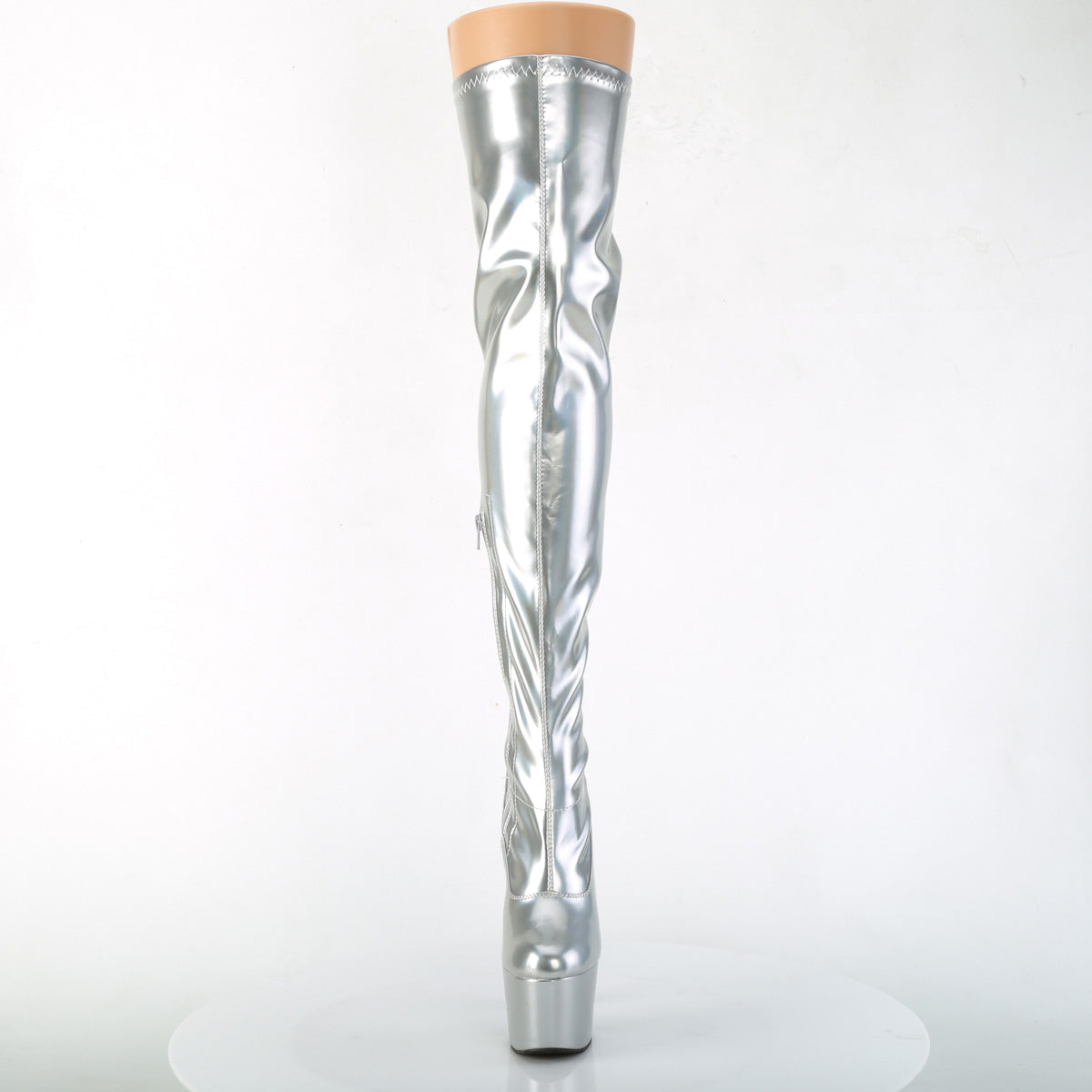 Pleaser Womens Boots. ADORE-3000HWR SLV Str. Holo / SLV HOLO