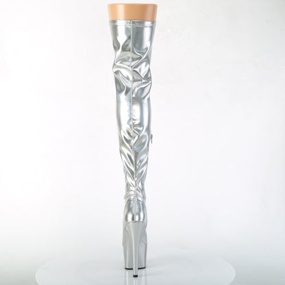 Pleaser Womens Boots. ADORE-3000HWR SLV Str. Holo / SLV HOLO