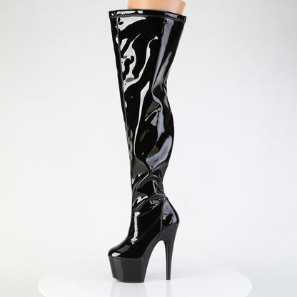 Pleaser Women's Platform Shoes ADORE-3000WCF Blk Str. Pat/Blk