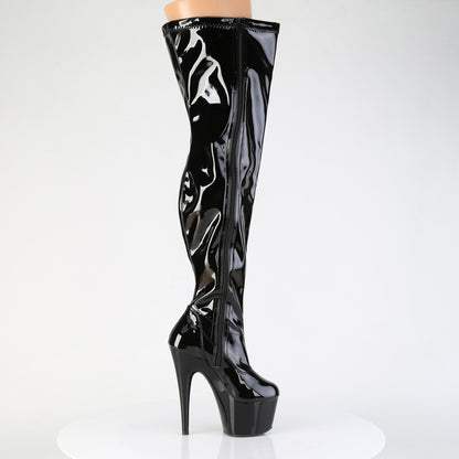 Pleaser Women's Platform Shoes ADORE-3000WCF Blk Str. Pat/Blk