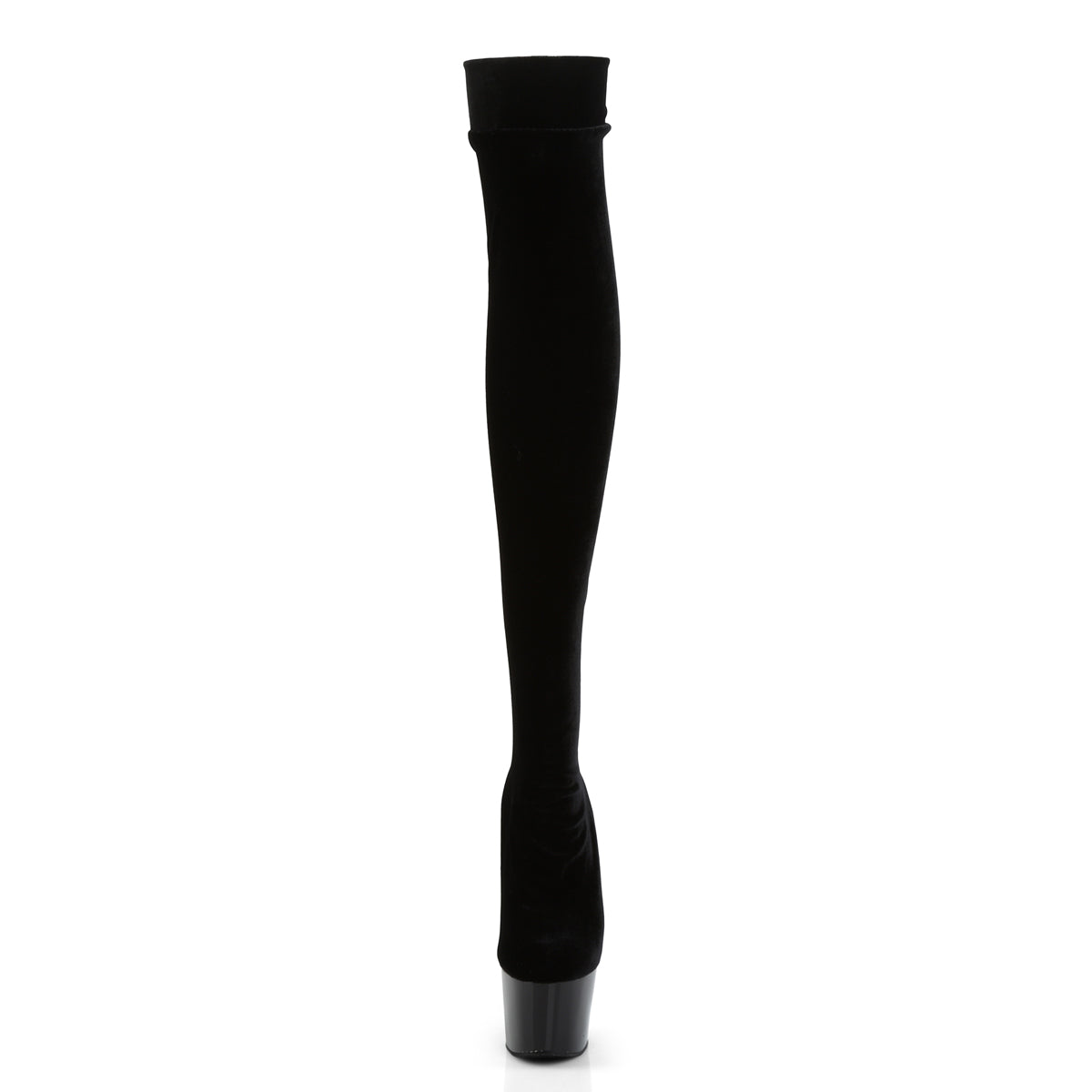 Pleaser Womens Boots. ADORE-3002 BLK Str Velvet / BLK