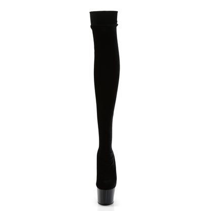 Pleaser Womens Boots. ADORE-3002 BLK Str Velvet / BLK