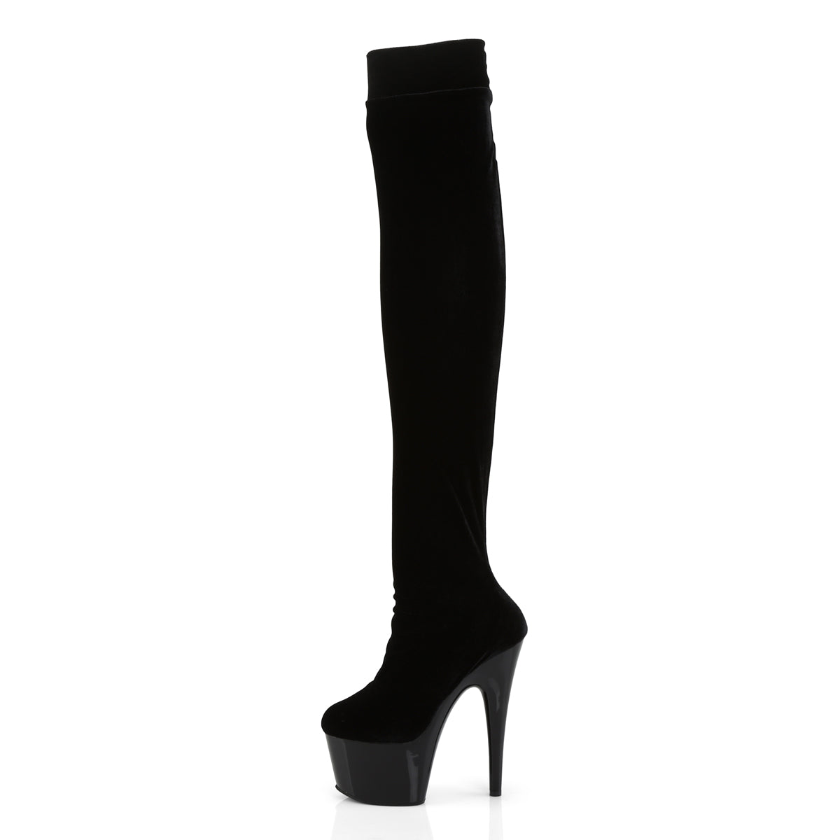 Pleaser Womens Boots ADORE-3002 Blk Str Velvet/Blk