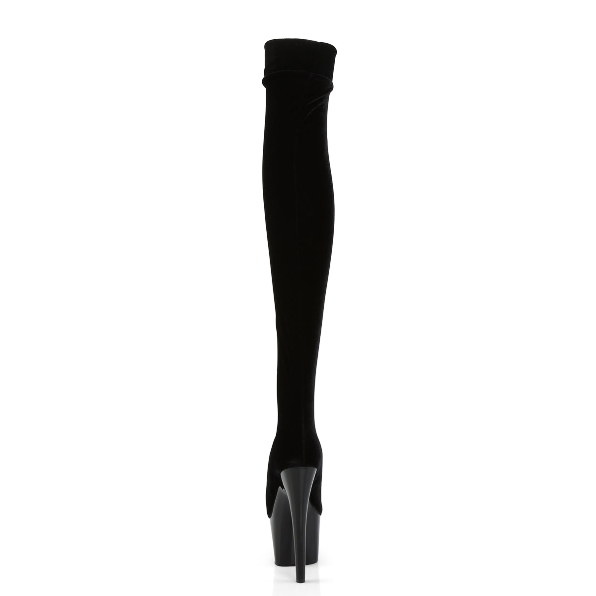 Pleaser Womens Boots. ADORE-3002 BLK Str Velvet / BLK