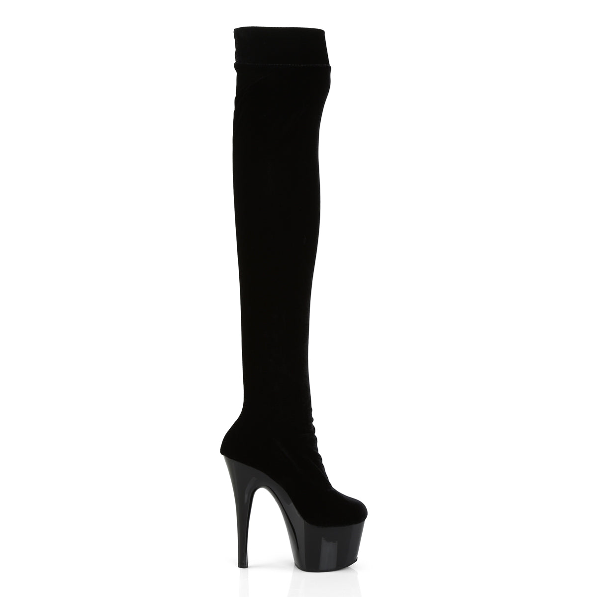 Pleaser Womens Boots ADORE-3002 Blk Str Velvet/Blk