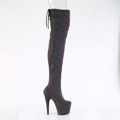 Pleaser Women's Platform Shoes ADORE-3008REFL Stretch Green-Purple Refllective/M
