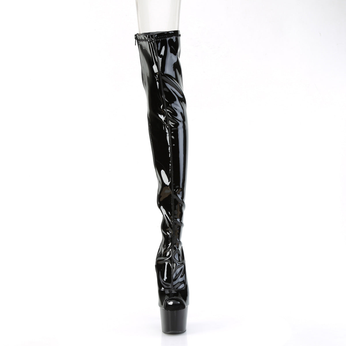 Pleaser Womens Boots. ADORE-3011 BLK Str. Pat / BLK.