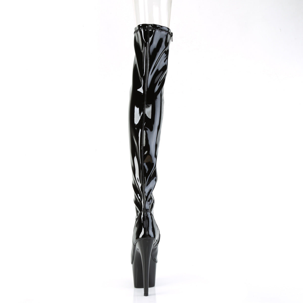 Pleaser Womens Boots. ADORE-3011 BLK Str. Pat / BLK.