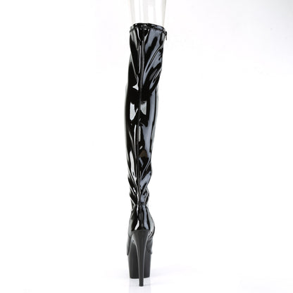 Pleaser Womens Boots. ADORE-3011 BLK Str. Pat / BLK.