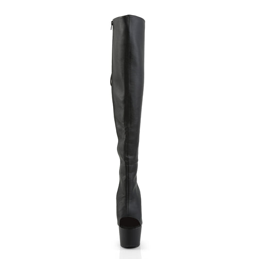 Pleaser Women's Platform Shoes ADORE-3019 Blk Faux Leather/Blk Matte