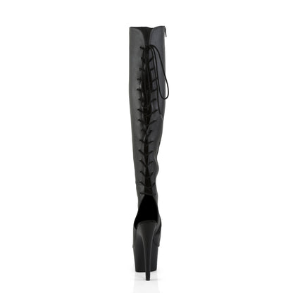 Pleaser Women's Platform Shoes ADORE-3019 Blk Faux Leather/Blk Matte
