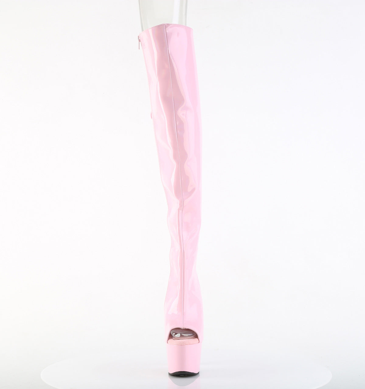 Pleaser Women's Platform Shoes ADORE-3019HWR B. Pink Str. Holo/B. Pink Holo