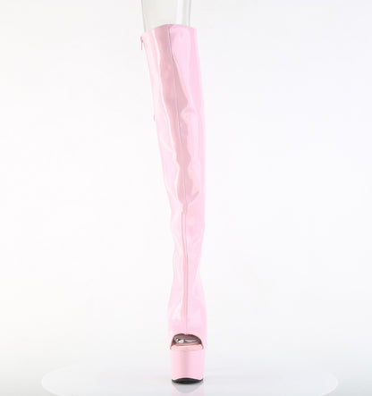 Pleaser Women's Platform Shoes ADORE-3019HWR B. Pink Str. Holo/B. Pink Holo