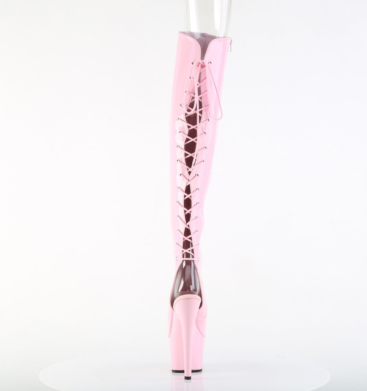 Pleaser Women's Platform Shoes ADORE-3019HWR B. Pink Str. Holo/B. Pink Holo