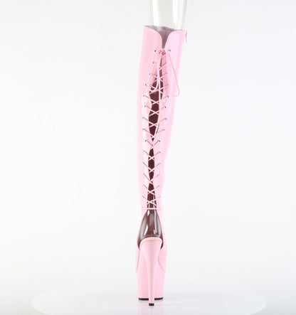 Pleaser Women's Platform Shoes ADORE-3019HWR B. Pink Str. Holo/B. Pink Holo