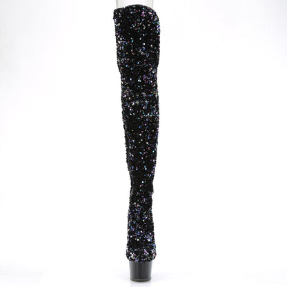 Pleaser Womens Boots. ADORE-3020 BLK Multi Seuqins / BLK