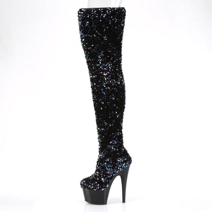 Pleaser Womens Boots. ADORE-3020 BLK Multi Seuqins / BLK