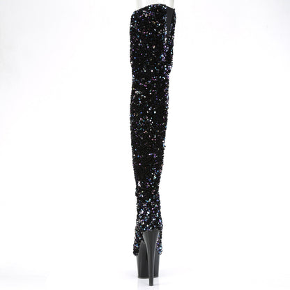 Pleaser Womens Boots. ADORE-3020 BLK Multi Seuqins / BLK