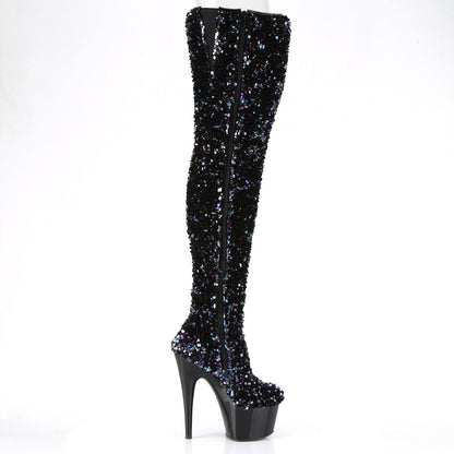Pleaser Womens Boots. ADORE-3020 BLK Multi Seuqins / BLK