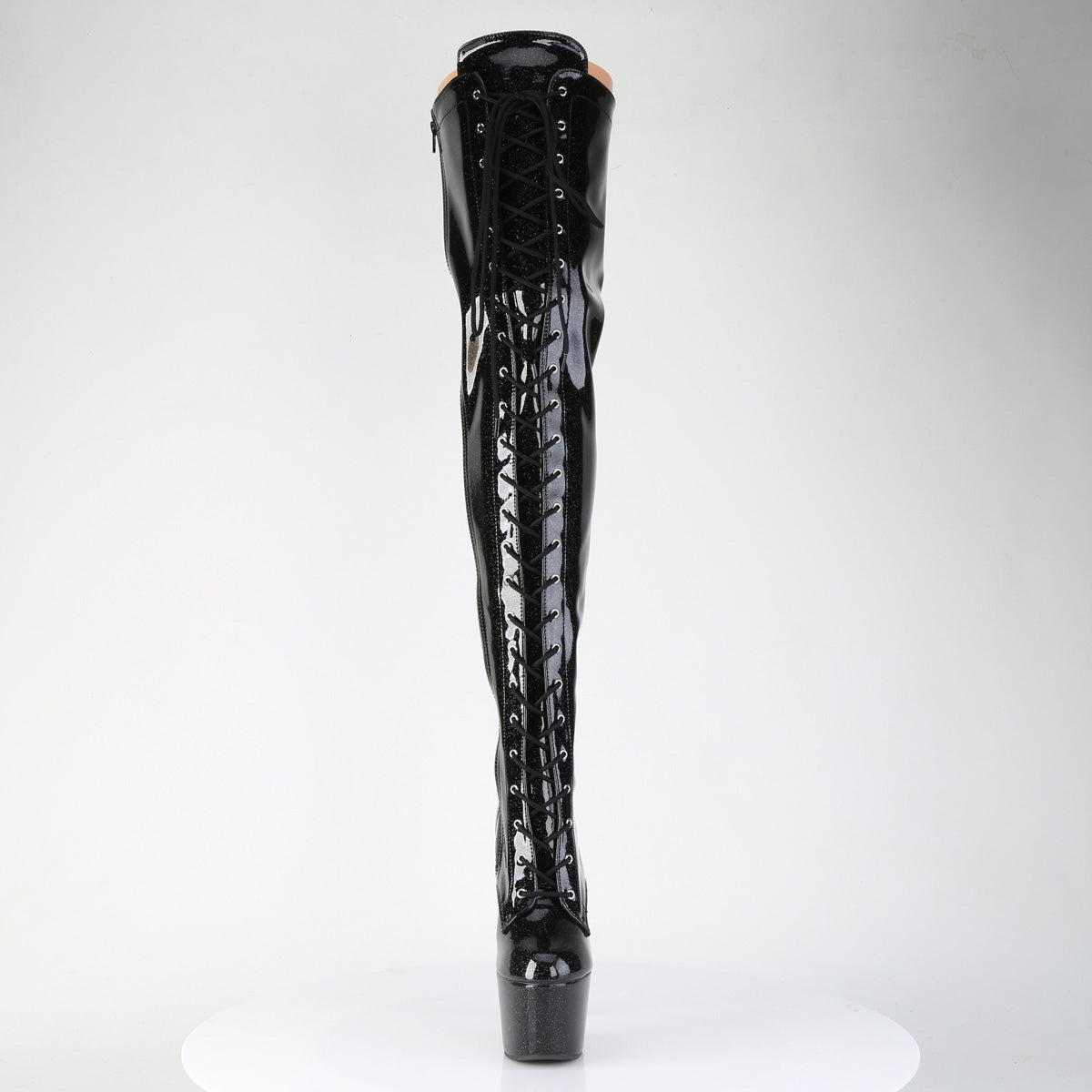 Pleaser Women's Platform Shoes ADORE-3020GP Blk Glitter Pat/M