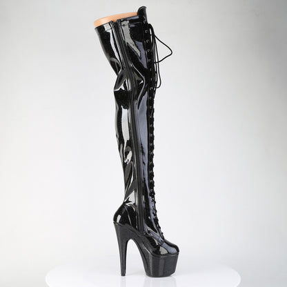 Pleaser Women's Platform Shoes ADORE-3020GP Blk Glitter Pat/M