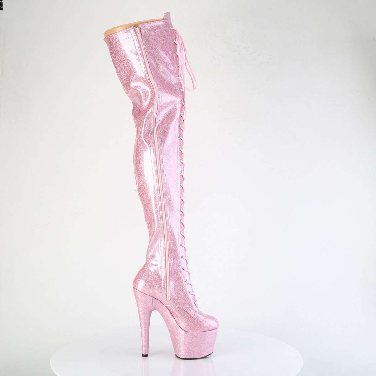 Pleaser Women's Platform Shoes ADORE-3020GP B. Pink Glitter Pat/M