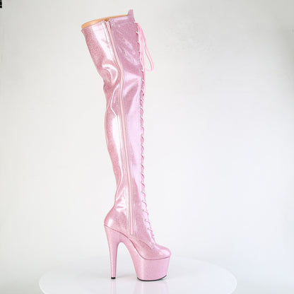 Pleaser Women's Platform Shoes ADORE-3020GP B. Pink Glitter Pat/M