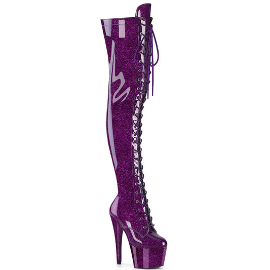 Pleaser Women's Platform Shoes ADORE-3020GP Purple Glitter Pat/M