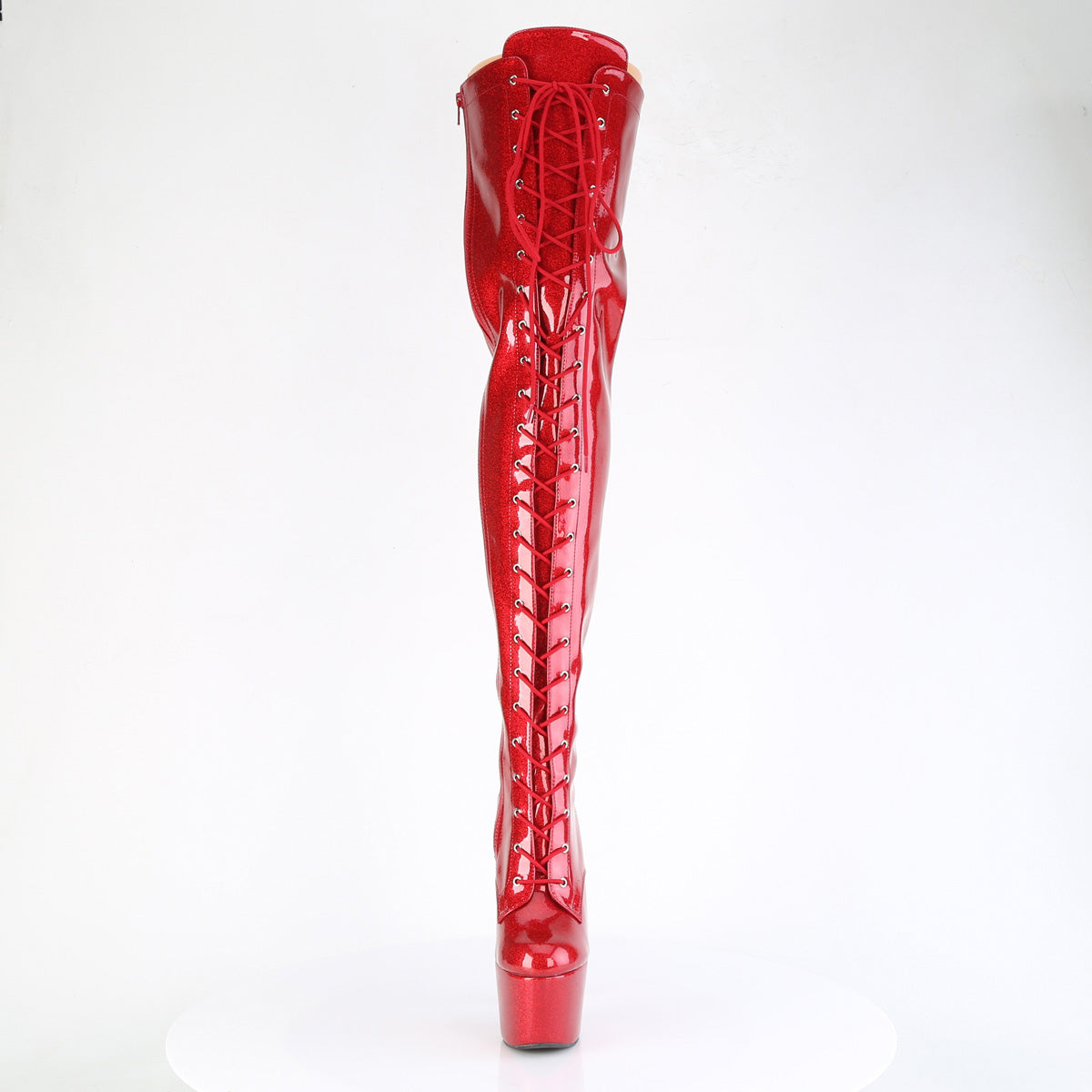 Pleaser Women's Platform Shoes ADORE-3020GP Red Glitter Pat/M
