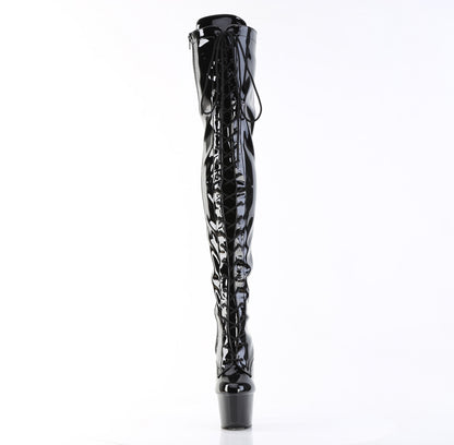 Pleaser Womens Boots. ADORE-3023 BLK STR Pat / BLK