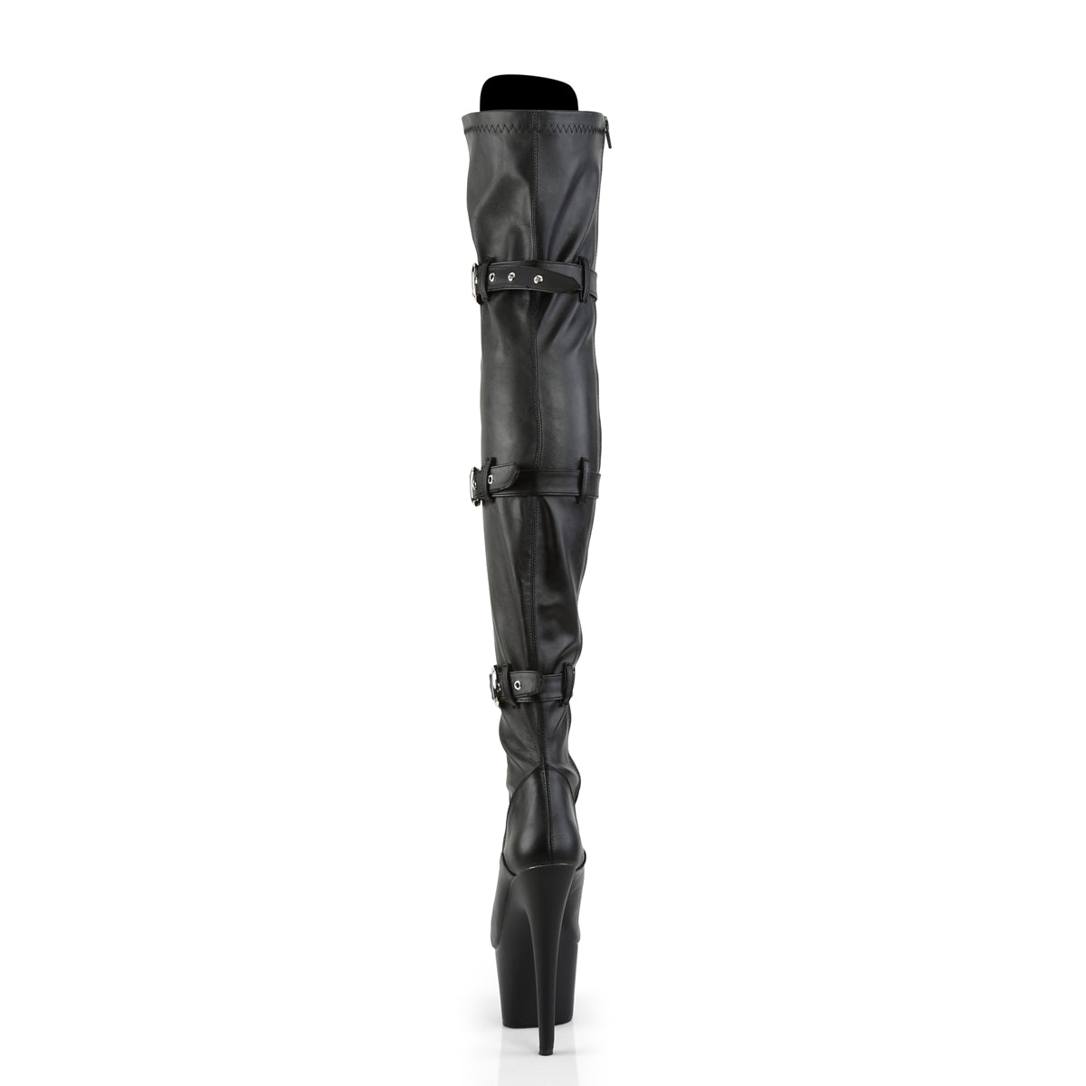 Pleaser Womens Boots. ADORE-3028 BLK Str Faux Leder / BLK Matte