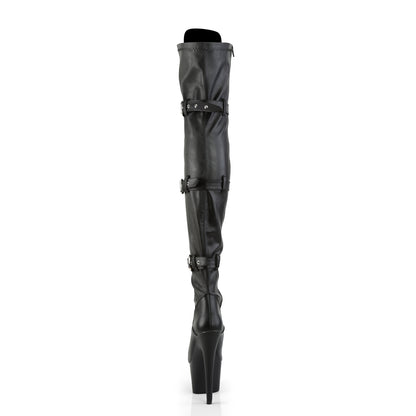 Pleaser Womens Boots. ADORE-3028 BLK Str Faux Leder / BLK Matte