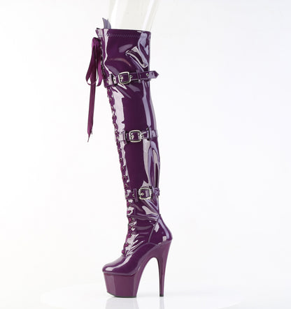 Pleaser Women's Platform Shoes ADORE-3028 Purple Str. Pat/Purple