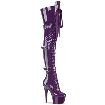 Pleaser Women's Platform Shoes ADORE-3028 Purple Str. Pat/Purple