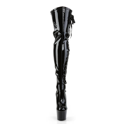Pleaser Women's Platform Shoes ADORE-3050 Blk Str Pat/Blk