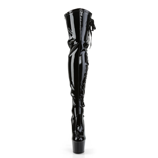 Pleaser Women's Platform Shoes ADORE-3050 Blk Str Pat/Blk