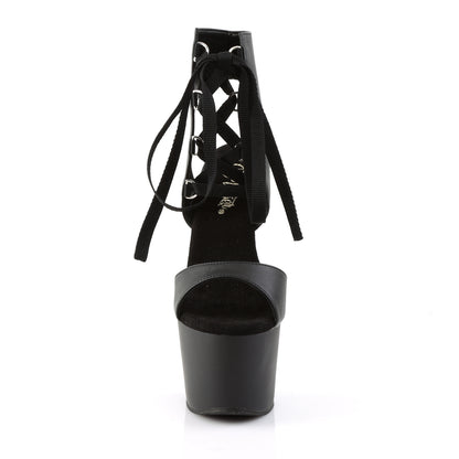 Pleaser Womens Sandals ADORE-700-14 Blk Faux Leather/Blk Matte