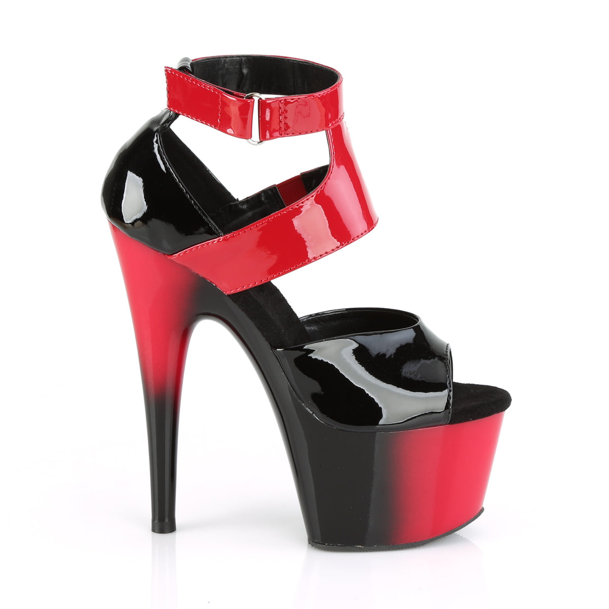 Pleaser Damen Sandalen ADORE-700-16 BLK-Red Pat / Red-BLK