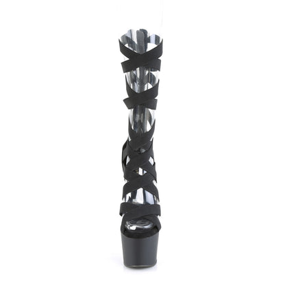 Pleaser  Sandalen ADORE-700-48 BLK-elastisches Band-Faux-Leder / BLK Matte