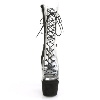 Pleaser Womens Ankle Boots ADORE-700-60FS Clr/Blk Faux Suede