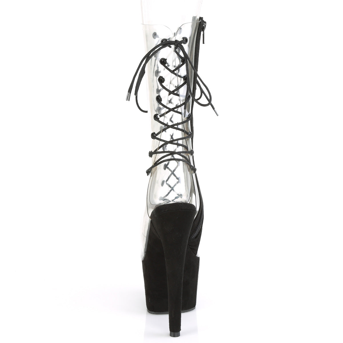 Pleaser Womens Ankle Boots ADORE-700-60FS Clr/Blk Faux Suede