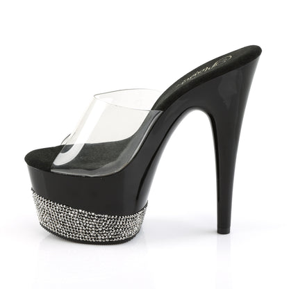 Pleaser Damen Sandalen ADORE-701-3 CLR / BLK-PEWTER RS