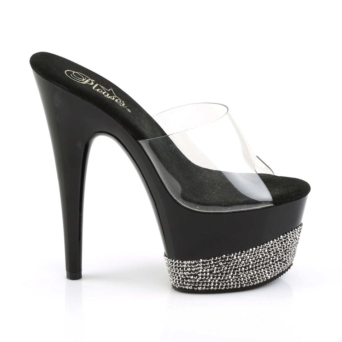 Pleaser Damen Sandalen ADORE-701-3 CLR / BLK-PEWTER RS