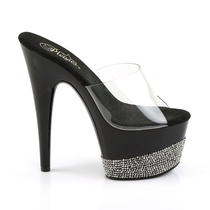 Pleaser Damen Sandalen ADORE-701-3 CLR / BLK-PEWTER RS
