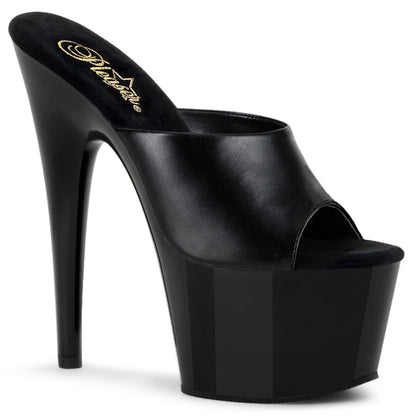 Pleaser Womens Sandals ADORE-701 Blk Leather/ Blk