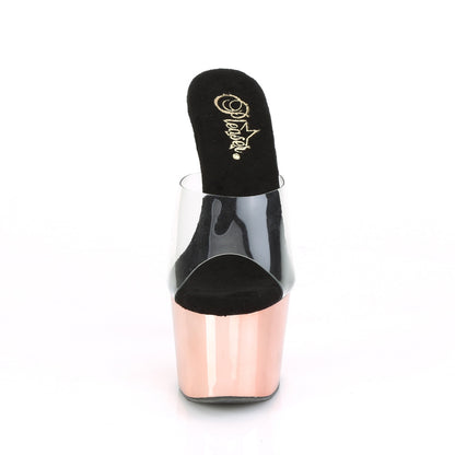 Pleaser Damen Sandalen ADORE-701 CLR / ROSE GOLD CHROME