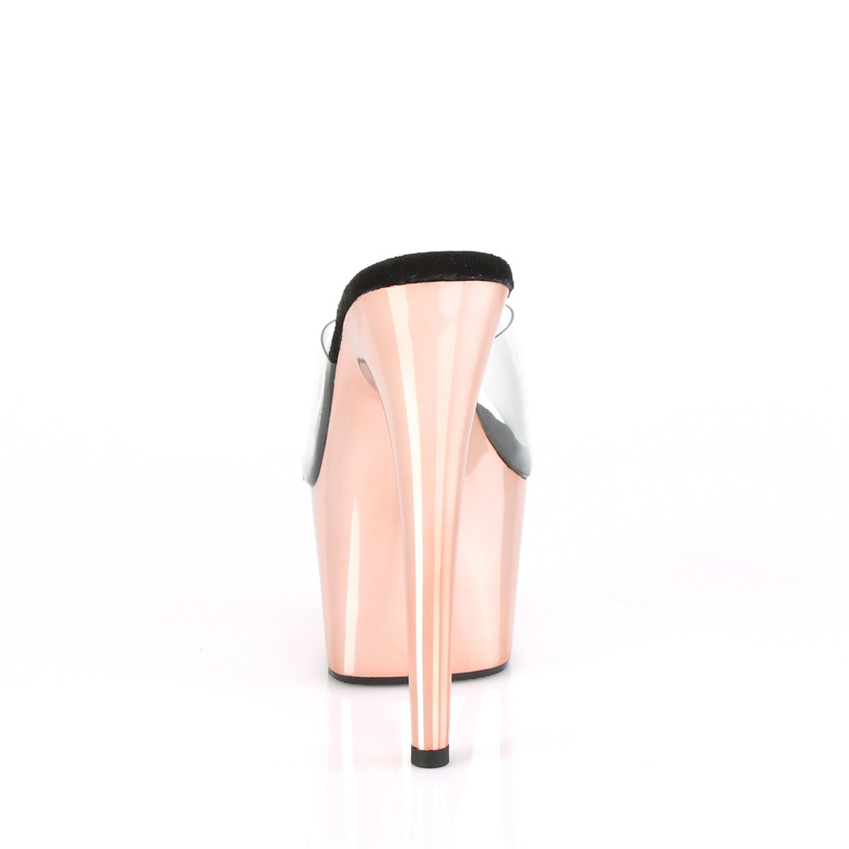 Pleaser Womens Sandals ADORE-701 Clr/Rose Gold Chrome