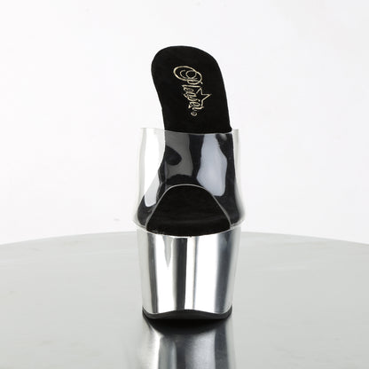 Pleaser Womens Sandals ADORE-701 Clr/Slv Chrome