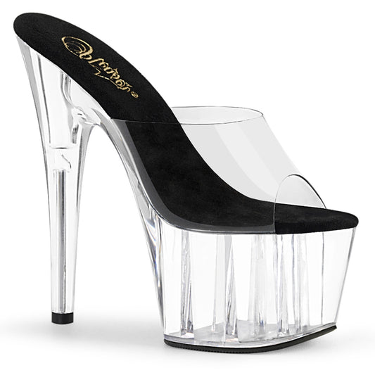 Pleaser Womens Sandals ADORE-701 Clr-Blk/Clr